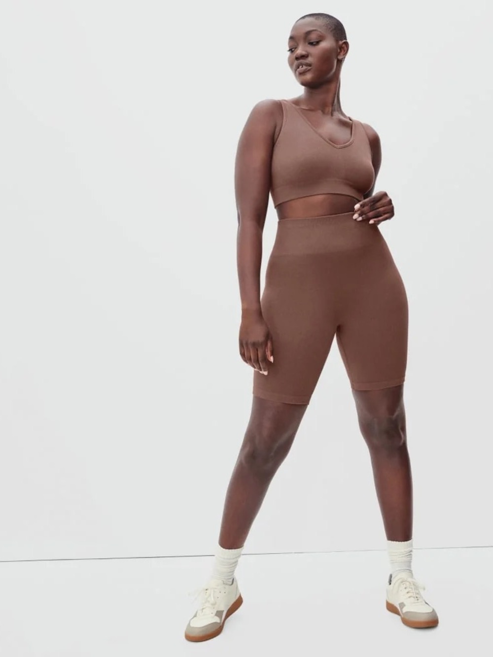 Everlane Seamless Bike Short in Acorn 
Women's Shorts